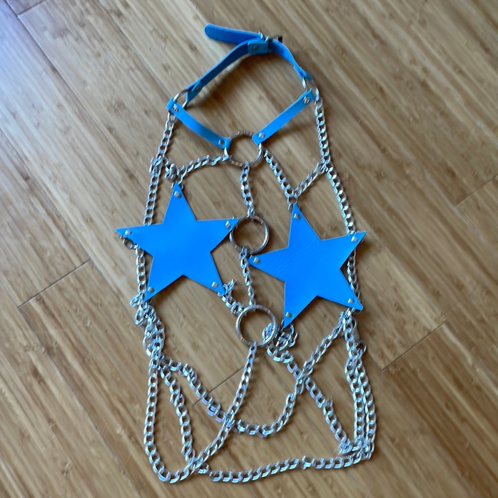 Rave Wonderland Blue Star Chain Top
